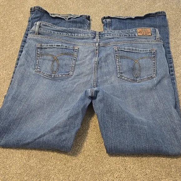 Paris Blues Jeans Womens Size 17 Light Blue Distressed Flare Leg - Picture 11 of 14